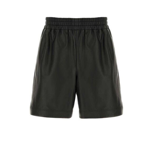 Gucci Men Black Leather Bermuda Shorts